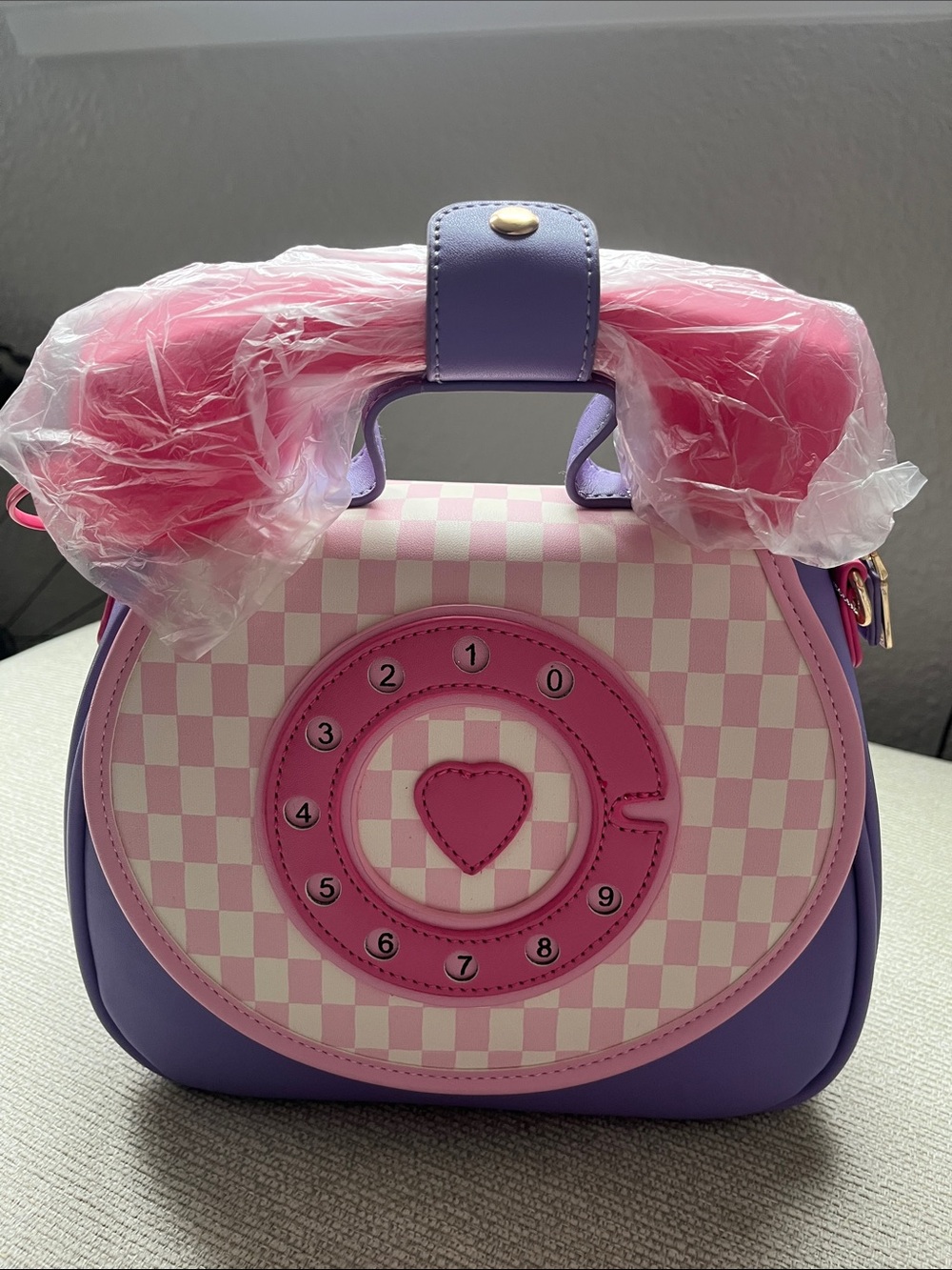 Ring Ring Phone Retro Heart Convertible Bag